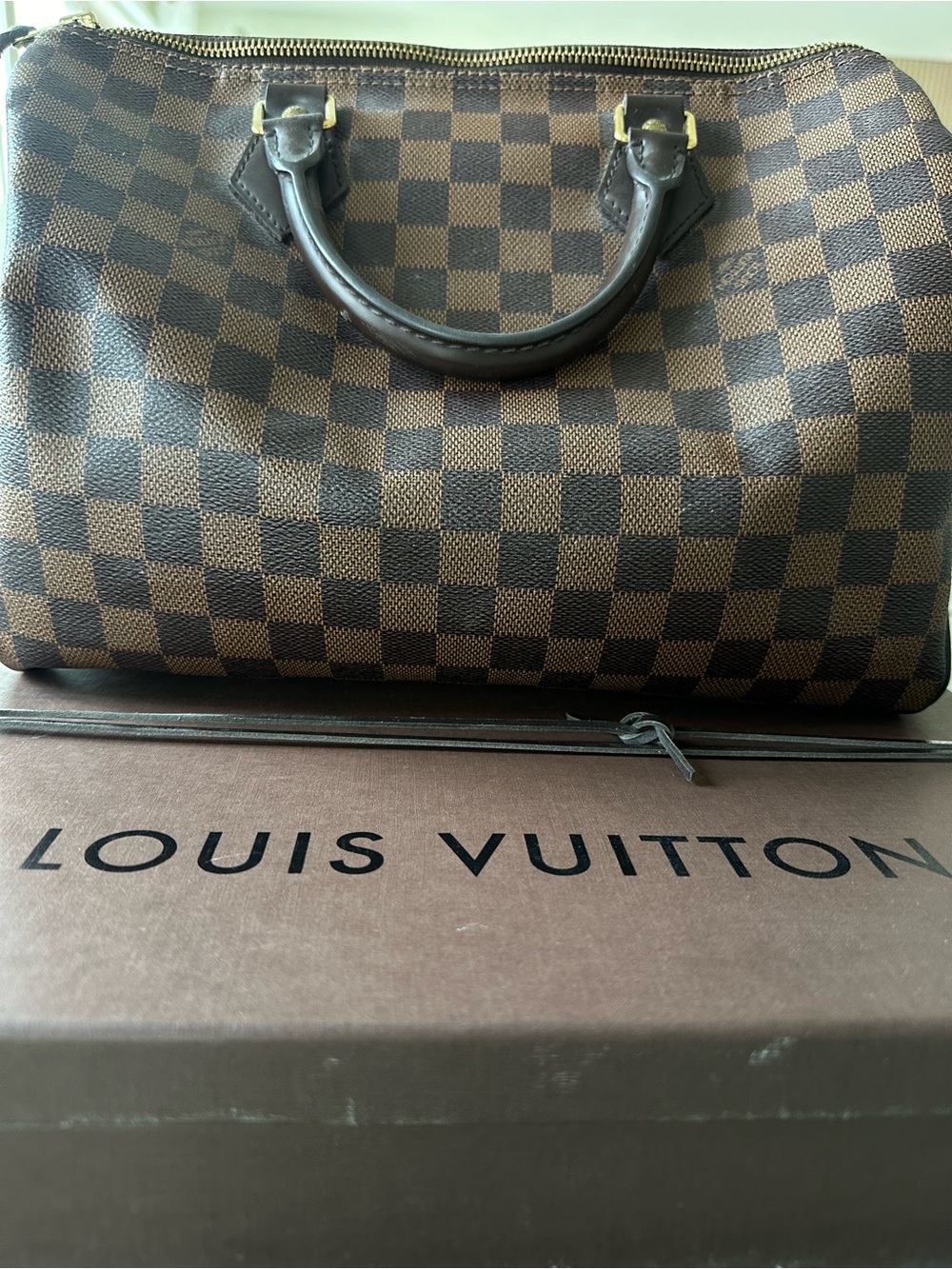REPOSTED Authentic Louis Vuitton Brown Damier Ebene Speedy 30 Top Handle Handbag - Picture 2 of 16
